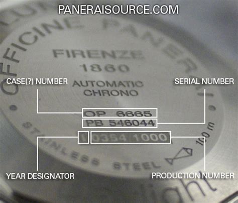 panerai watch serial number location